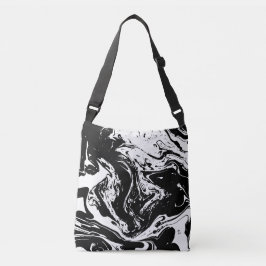 Black & White Marble Stil Kor-Body Bag Axelväska