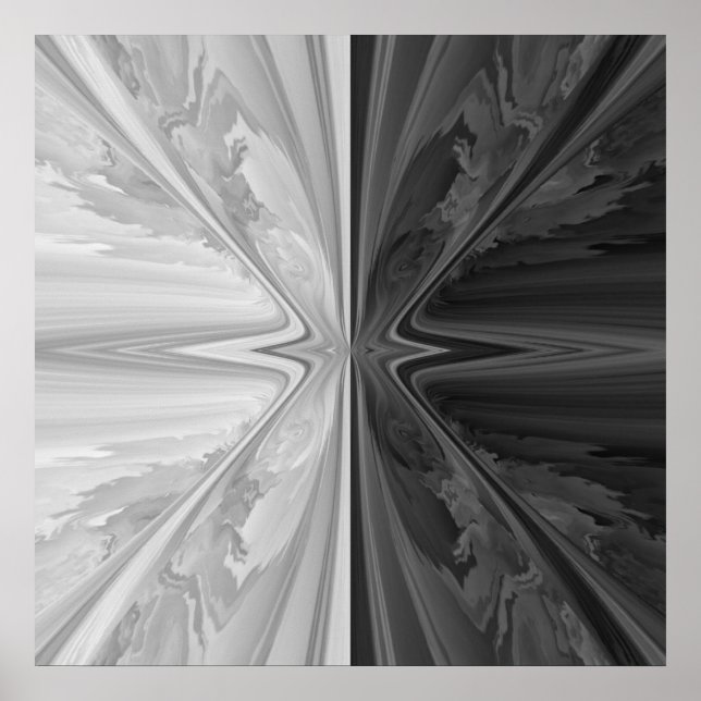 Black & White Marble Stone Ying Yang Poster (Framsidan)