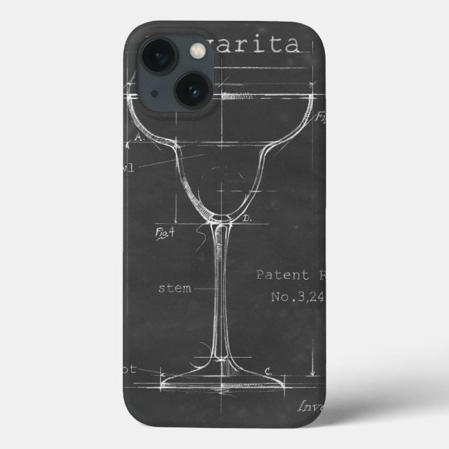 Black & White Margarita Glass Blueprint (Baksida)