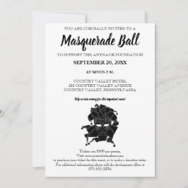 Black & White MasqueraBoll Fundraiser Gala Inbjudningar
