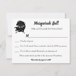 Black & White MasqueraBoll Fundraiser Gala OSA Inbjudningar