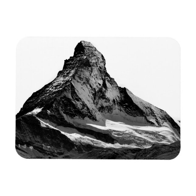 Black & White Matterhorn North Ansikte Magnet (Horisontell)