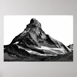 Black & White Matterhorn North Ansikte Poster