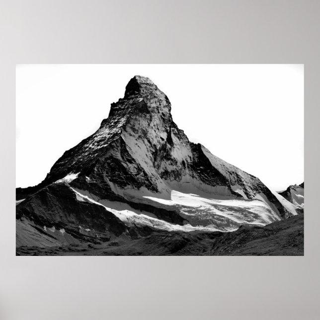 Black & White Matterhorn North Ansikte Poster (Framsidan)