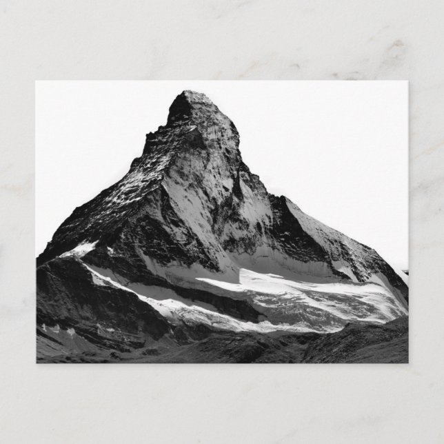 Black & White Matterhorn North Ansikte Vykort (Framsida)