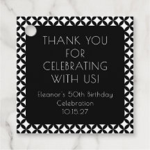 Black White Mid Century 50th Birthday Tack