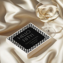 Black White Mid Century Mod 50:e födelsedagsdagen 