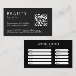 Black & White Minimal Elegant Salon Tidsbeställning Kort
