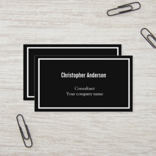 Black White Minimalist Professionell Corporate Visitkort