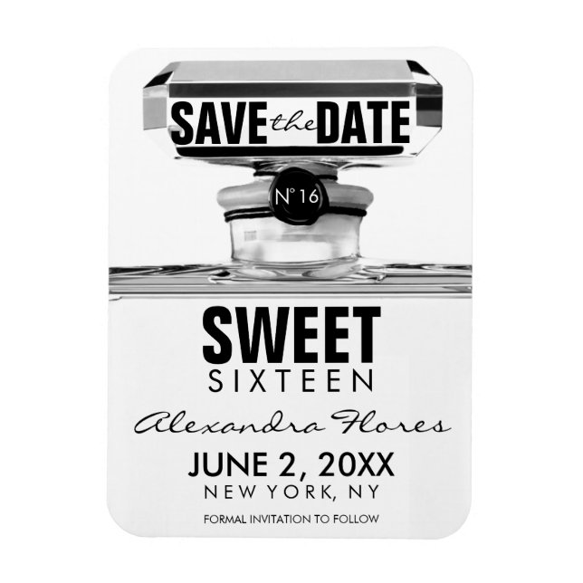 Black & White Mode Sweet 16 SPARA DATUM Magnet (Vertikal)