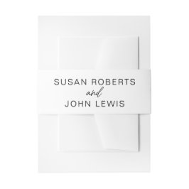 Black & White Modern Belly Band  För Inbjudningskort