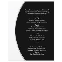 Black White Modern Circle Posh Bröllop Menu