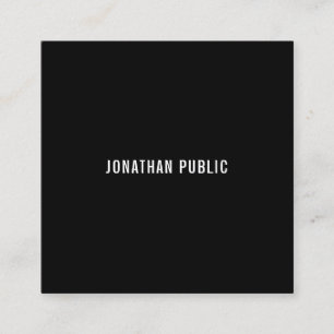 Black&White modern elegant enkel malltrendig Fyrkantigt Visitkort