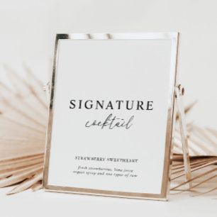 Black White Modern Elegant Namnteckning Cocktail-t