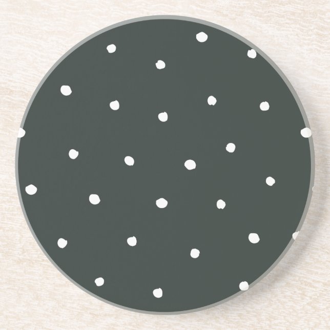Black & White Modern Farmhouse Polka Dot Pattern Underlägg (Framsidan)