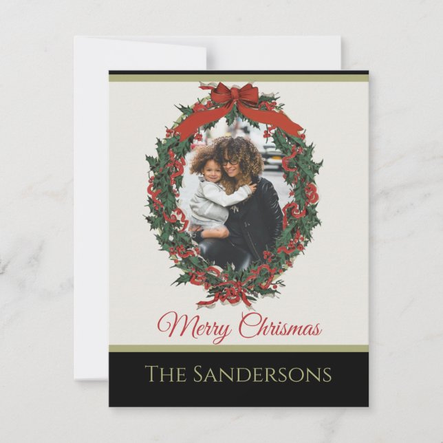 Black White Modern Helgdag Photo Wand-jul (Framsida)