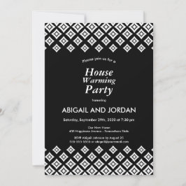 Black White Modern Houseuppvärmning Party Inbjudningar