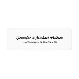 Black White Modern Kreativ Push Script-familj Returadress Etikett