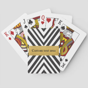 Black & White Modern Linjer Guld Chic-spelkort Spelkort