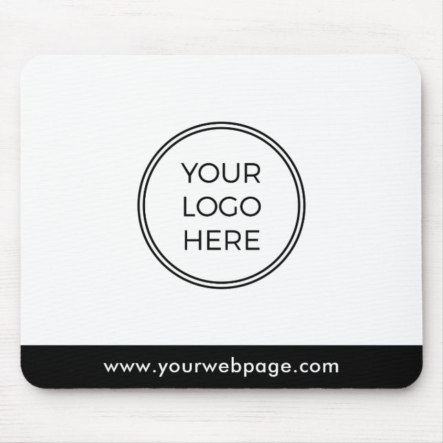 Black White Modern Minimal Business Logo Mouse Pad Musmatta (Framsidan)
