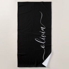 Black White Modern Minimalist Elegant Monogram
