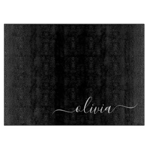 Black White Modern Minimalist Elegant Monogram