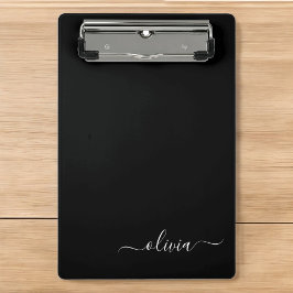 Black White Modern Minimalist Elegant Monogram