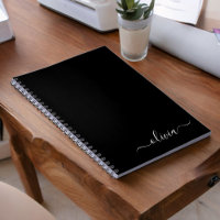 Black White Modern Minimalist Elegant Monogram