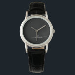 Black White Modern Minimalist Elegant Monogram Armbandsur<br><div class="desc">Vi presenterar vår moderna svartvita, minimalistiska monogramsamling: Enkelhet och sofistikering med våra minimalistiska utformningar, böjda för att sakta lyfta upp stil. Den här samlingen är skapad med ett stort öga för modern estetik och har en elegant svart och vit design som förstärks av monogram för personlig. Från chic till mångsidiga...</div>