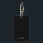 Black White Modern Minimalist Elegant Monogram Bagagebricka<br><div class="desc">Vi presenterar vår moderna svartvita, minimalistiska monogramsamling: Enkelhet och sofistikering med våra minimalistiska utformningar, böjda för att sakta lyfta upp stil. Den här samlingen är skapad med ett stort öga för modern estetik och har en elegant svart och vit design som förstärks av monogram för personlig. Från chic till mångsidiga...</div>