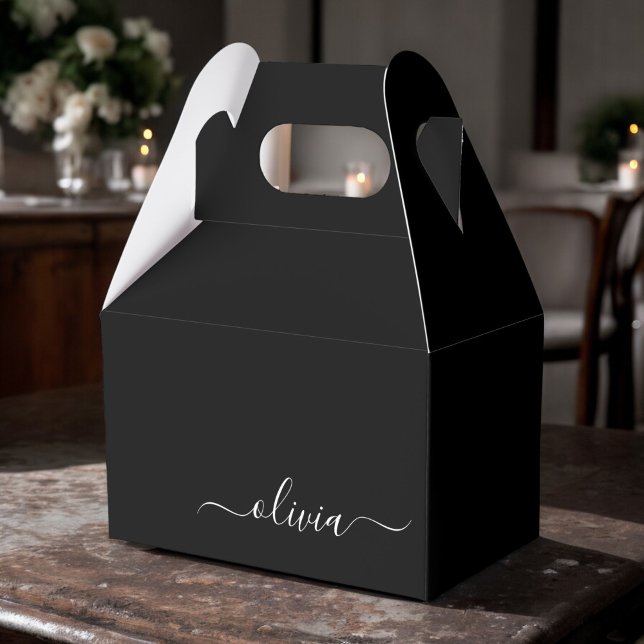 Black White Modern Minimalist Elegant Monogram Presentaskar (Skapare uppladdad)