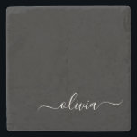 Black White Modern Minimalist Elegant Monogram Stenunderlägg<br><div class="desc">Vi presenterar vår moderna svartvita, minimalistiska monogramsamling: Enkelhet och sofistikering med våra minimalistiska utformningar, böjda för att sakta lyfta upp stil. Den här samlingen är skapad med ett stort öga för modern estetik och har en elegant svart och vit design som förstärks av monogram för personlig. Från chic till mångsidiga...</div>