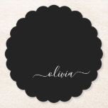 Black White Modern Minimalist Elegant Monogram Underlägg Papper<br><div class="desc">Vi presenterar vår moderna svartvita, minimalistiska monogramsamling: Enkelhet och sofistikering med våra minimalistiska utformningar, böjda för att sakta lyfta upp stil. Den här samlingen är skapad med ett stort öga för modern estetik och har en elegant svart och vit design som förstärks av monogram för personlig. Från chic till mångsidiga...</div>