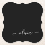 Black White Modern Minimalist Elegant Monogram Underlägg Papper<br><div class="desc">Vi presenterar vår moderna svartvita, minimalistiska monogramsamling: Enkelhet och sofistikering med våra minimalistiska utformningar, böjda för att sakta lyfta upp stil. Den här samlingen är skapad med ett stort öga för modern estetik och har en elegant svart och vit design som förstärks av monogram för personlig. Från chic till mångsidiga...</div>