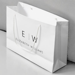 Black White Modern Minimalist Monogram Namn