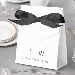 Black White Modern Minimalist Monogram Namn Presentaskar