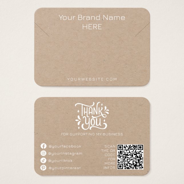 Black White Modern Necklace Visning Simple Jewelry Visitkort (Framsida & baksida)