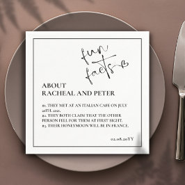 Black White Modern Roligt Facts Heart Script Cockt Pappersservett