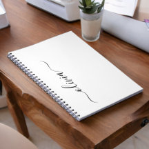 Black White Modern Script Girly Monogram Namn