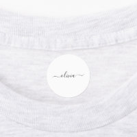 Black White Modern Script Girly Monogram Namn