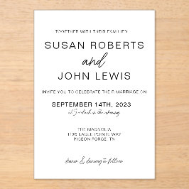 Black & White Modern Wedding Invitation 