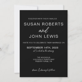 Black & White Modern Wedding Invitation  Inbjudningar