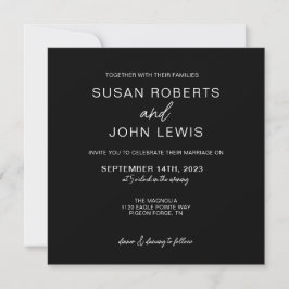 Black & White Modern Wedding Invitation  Inbjudningar