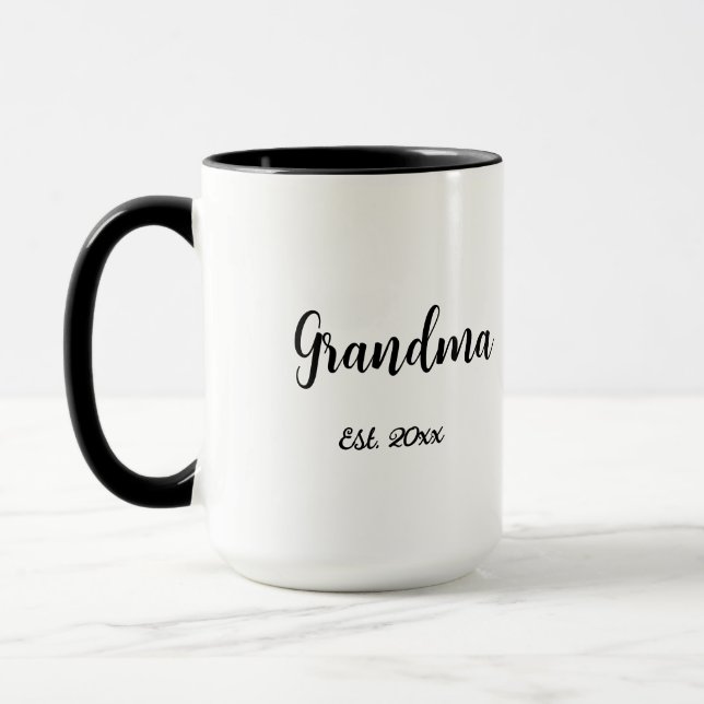Black White Mom Established Year New Grandma Gift Mugg (Vänster)