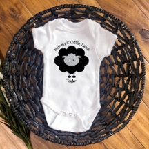 Black White Mommys Little Lamb Kön Neutral Cute