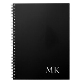 Black White Monogram Anteckningsbok