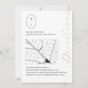 Black White Monogram Bröllop Directions-hölje