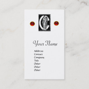 BLACK WHITE MONOGRAM C BREV,RED RUBY GEM Pearl Visitkort