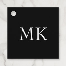 Black White Monogram Gåvor Etiketter