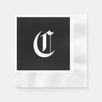 Black & White Monogram initial C,